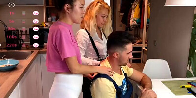 Guy Has His Way With Stepsister and Stepmom While Dad is at Work