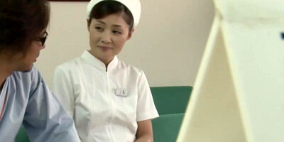 Perverted Asian nurse is riding a horny dude's big dick
