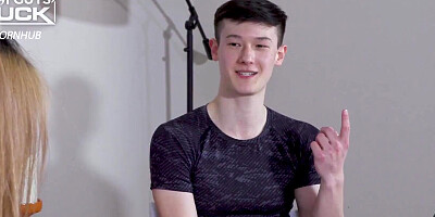 Young Asian muscle teen amateur gets to pussy fuck his casting interview female friend