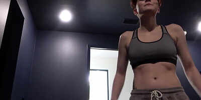 POV MILF got aroused after working out and begged for hardcore sex