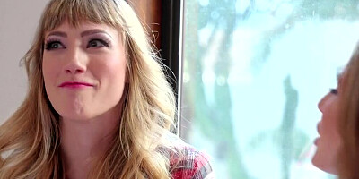 Lovely blonde babe and her girlfriends are enjoying in a lesbian 3some