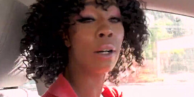Curly haired ebony MILF is being fucked by well-endowed white bud