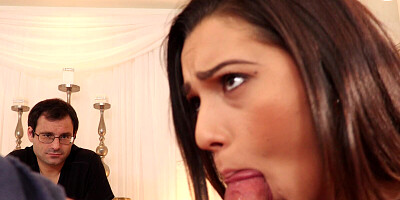 Cuckold husband brought over a handsome man for her sex-craving wife