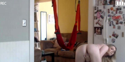 Solo college blonde took her clothes off and revealed fine natural curves