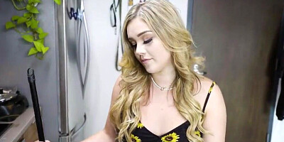 Thick Blonde Kali Roses Begging Stepdaddy On Her Knees