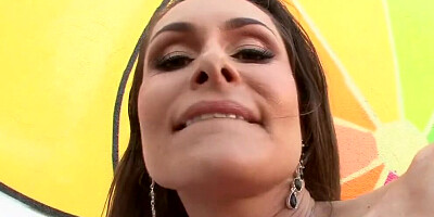 Perverted brunette gets her tight ass stretched with a big dick