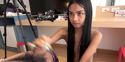 Thai seductress with small boobs is going to love BWC