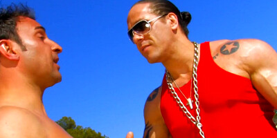 Hot group sex on a public spanish beach