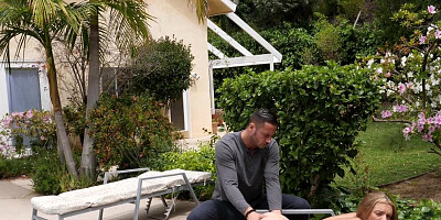 Gardener fingerbangs cock-teaser Tiffany Watson and fucks her hard