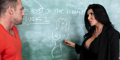 Johnny Castle licks professor Romi Rain and fills her with cock