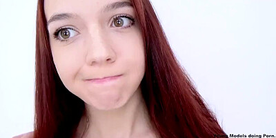 Petite Teen Cheerleader Fucked Creampie at Casting Hardcore POV