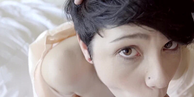 Short-haired sweetheart is rewarding ass licking treatment with a POV blowjob