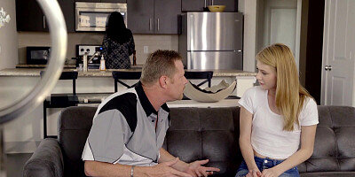 Teen sweetheart will do whatever it takes to satisfy her perverted old stepdad