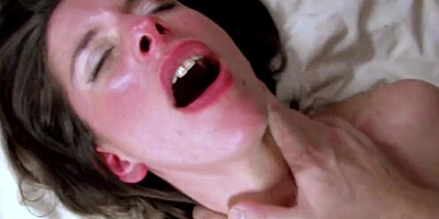 Naughty Amelie Jolie is wrapping her cherry around dude's hard schlong