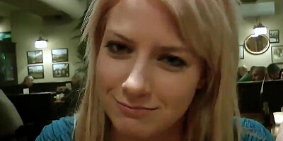 Blonde gal was convinced into giving head to a stranger in public