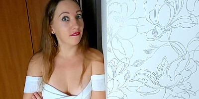 Sister catches her step brother masturbating and helps him cum on her panties