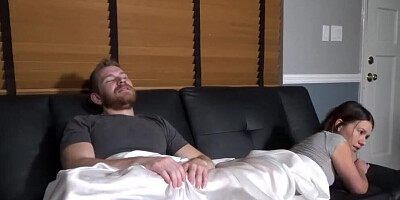 Alex Adams is banging a hot chick Miss Brat on the couch