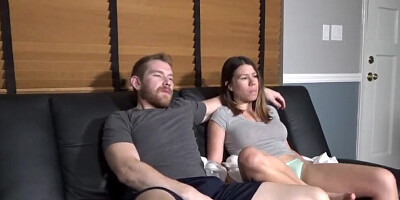 Alex Adams is banging a hot chick Miss Brat on the couch