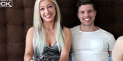 Naughty blonde polishes dick and rides it at casting interview