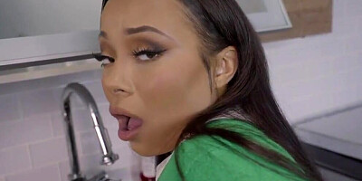 Horny Stepbrother Fucks Adriana Maya's Tight Ebony Pussy