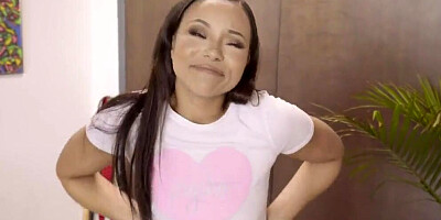 Horny Stepbrother Fucks Adriana Maya's Tight Ebony Pussy