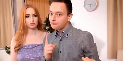 Gorgeous ginger babe is getting fucked in front of her boyfriend