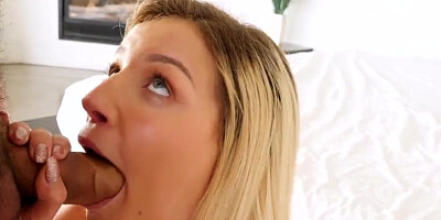 Petite blonde girl Sophia Lux is stretched with a big hard cock