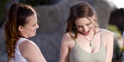 Ember Snow, Skye Blue & Laney Grey enjoy in lesbian orgy