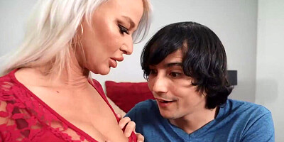 Brazzers - London River Fucks the N.A.R.B out of her Stepson Ricky Spanish & he Jizzes on her Tits