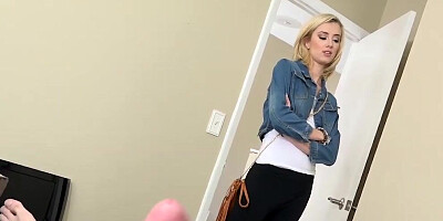 Tiny Tits Blonde Welcome Stepbrother In The Family By Helping Him Release His Boner Tension