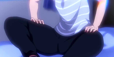 Busty anime babe smiles while being poked with hard cock