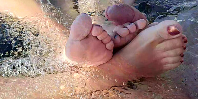 Can't Resist My Wet Step Sisters - Outdoor Bathtub Threesome Dream Foot Job And Cum On Feet 4K