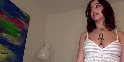 Big Titty Teen comes onto Big Dick Step-Brother in Lingerie