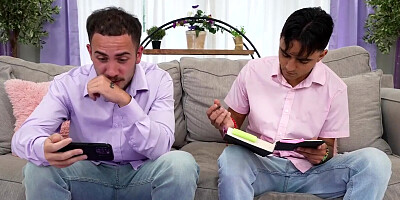 Berry Is Watching Porn On The Couch When He Notices Something Funny - His Stepmom Is In The Video!