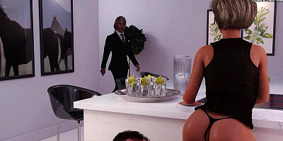 3D sex cartoon shwos ravishing blonde babe fucked in the ass