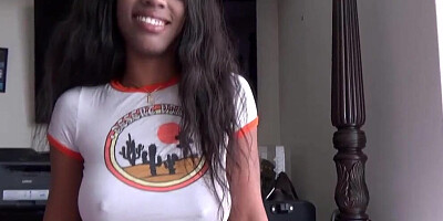 Ebony beauty Jordy Love is playing with boyfriend's big dick