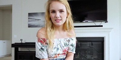 Cute blonde chick Natalie Knight fingered and fucked by steprbrother