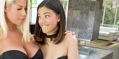 CUM4K Two Sexy Costume Sluts Pounded On Halloween Day