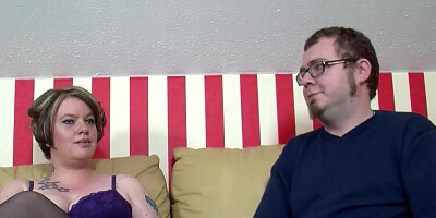 Chubby MILF is being dicked down by two horny fellows