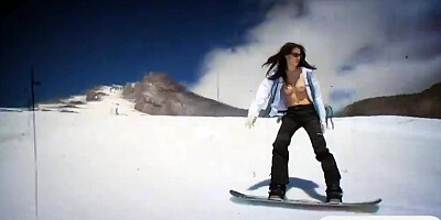 Badass babes snow boarding and exhibition biking while naked