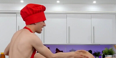 Horny cook sticks dick into busty Latina's snatch