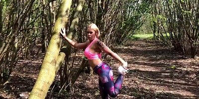 Teen gets banged by stalker in the forest