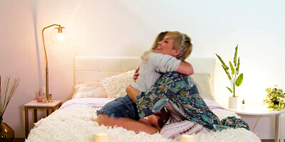 Young blonde is trying out lesbian intercourse with her short-haired aunt