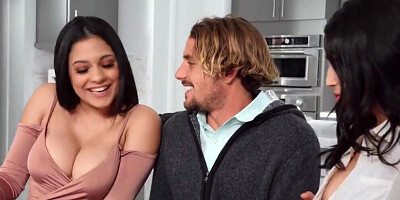 Flunky stepsisters fuck the tutor in hope of knowledge