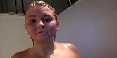 Chubby Teen Girl in Adult Store Gloryhole