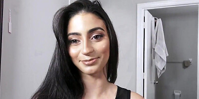 Pretty brunette Jasmine Vega blows a lucky man and enjoys fucking