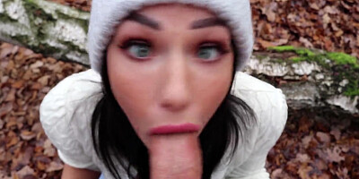 Freckled Teen SUCKS & SWALLOWS in the Woods - Shaiden Rogue