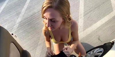 Risky Public Fuck in Parking Garage AVN 2020 - Molly Pills - Young Amateur Couple Adventure Sex POV HD