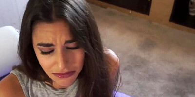 Pretty girl polishes dick and gets shagged in a POV-style video