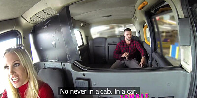 Female Fake Taxi Welsh lad gets a sweet surprise